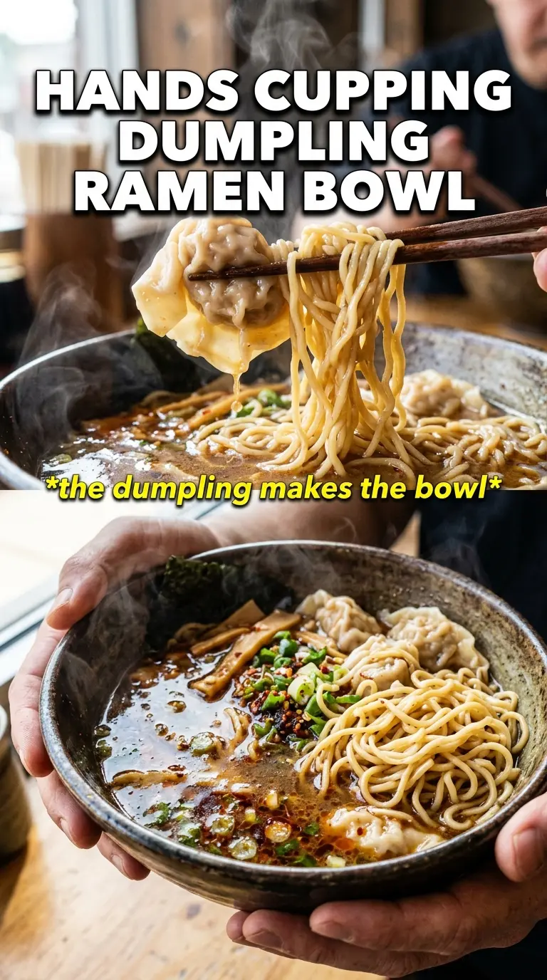 Dumpling Ramen Bowl rich broth soft-boiled egg