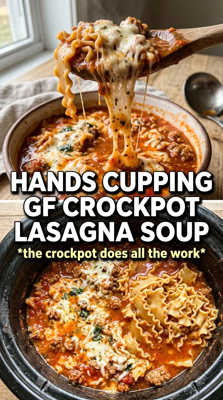 Gluten Free Crockpot Lasagna Soup hearty tomato broth