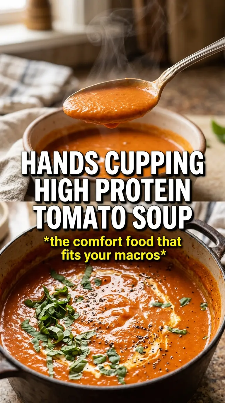 High Protein Tomato Soup creamy blended