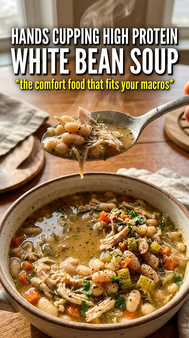 High Protein White Bean Soup creamy hearty Italian-American