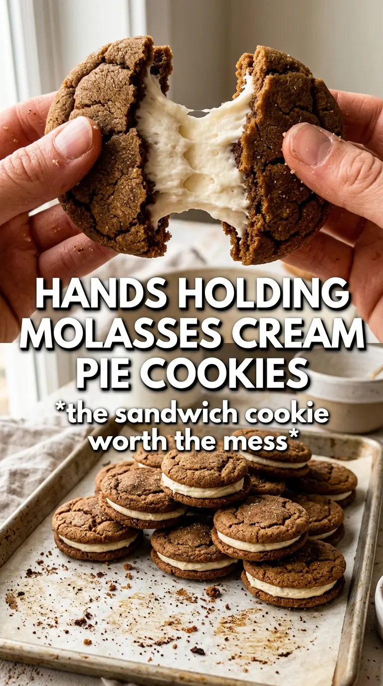 Molasses cream pie cookies soft spiced vanilla filling