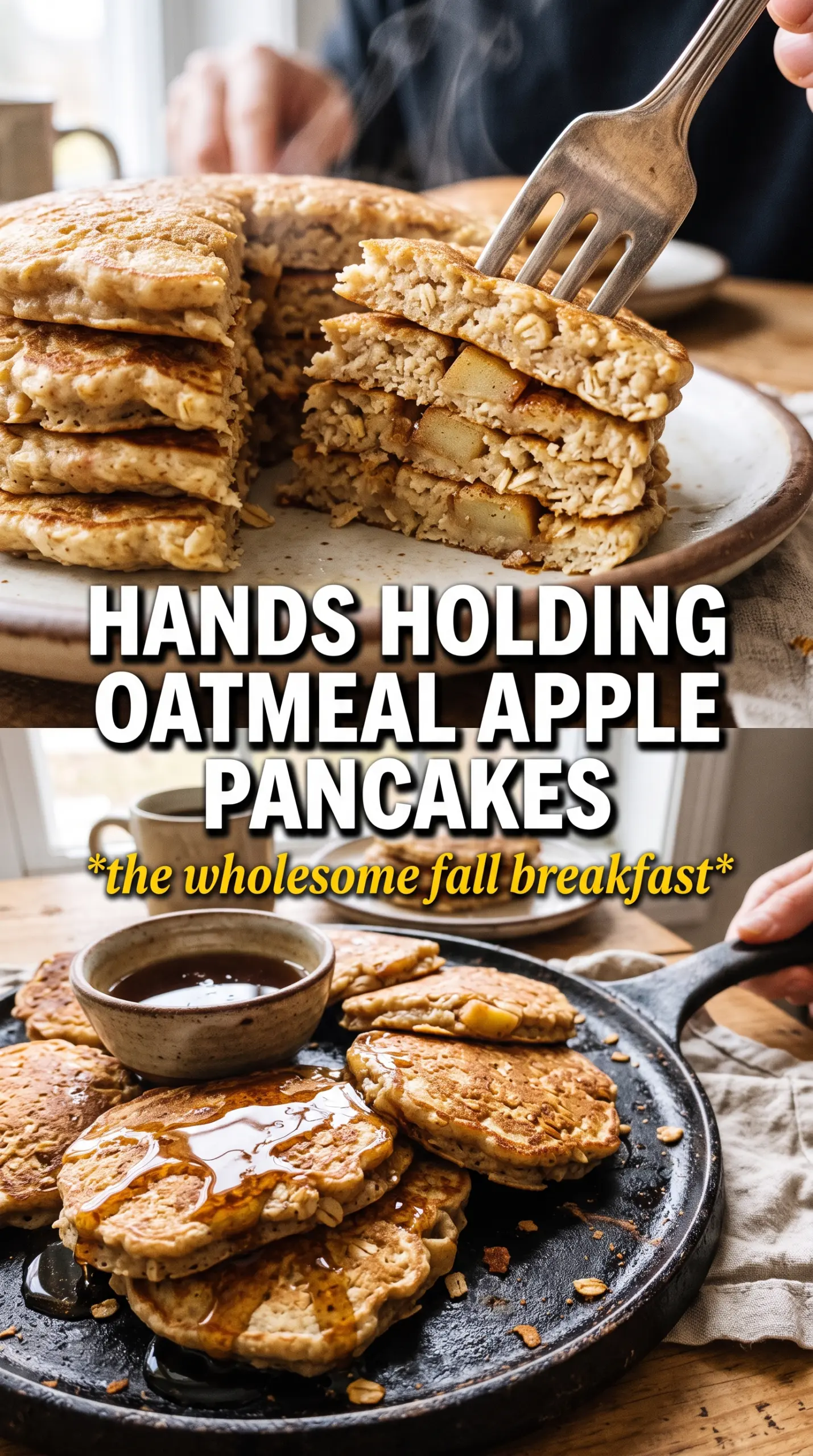 Oatmeal Apple Pancakes golden oatmeal apple texture