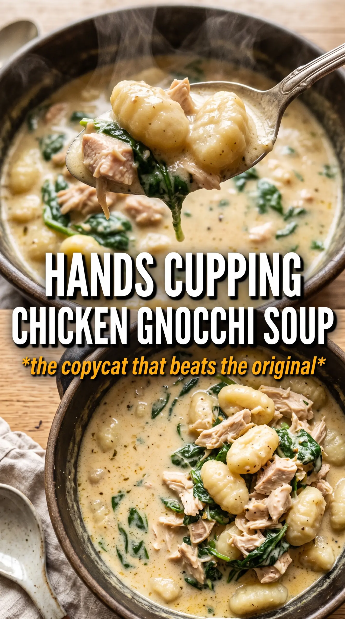 Olive Garden Chicken Gnocchi Soup creamy gnocchi spinach