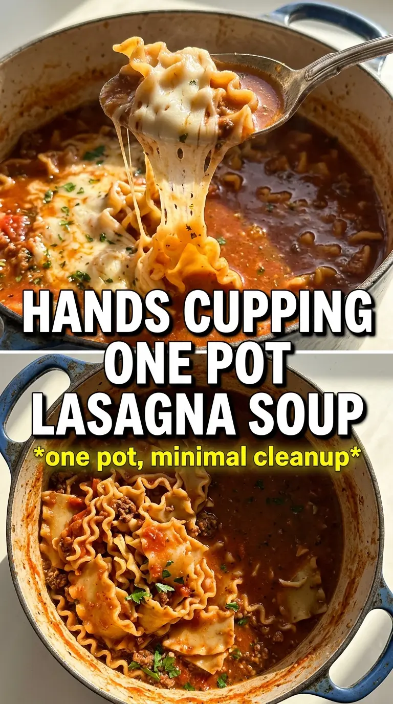 One Pot Lasagna Soup savory cheesy