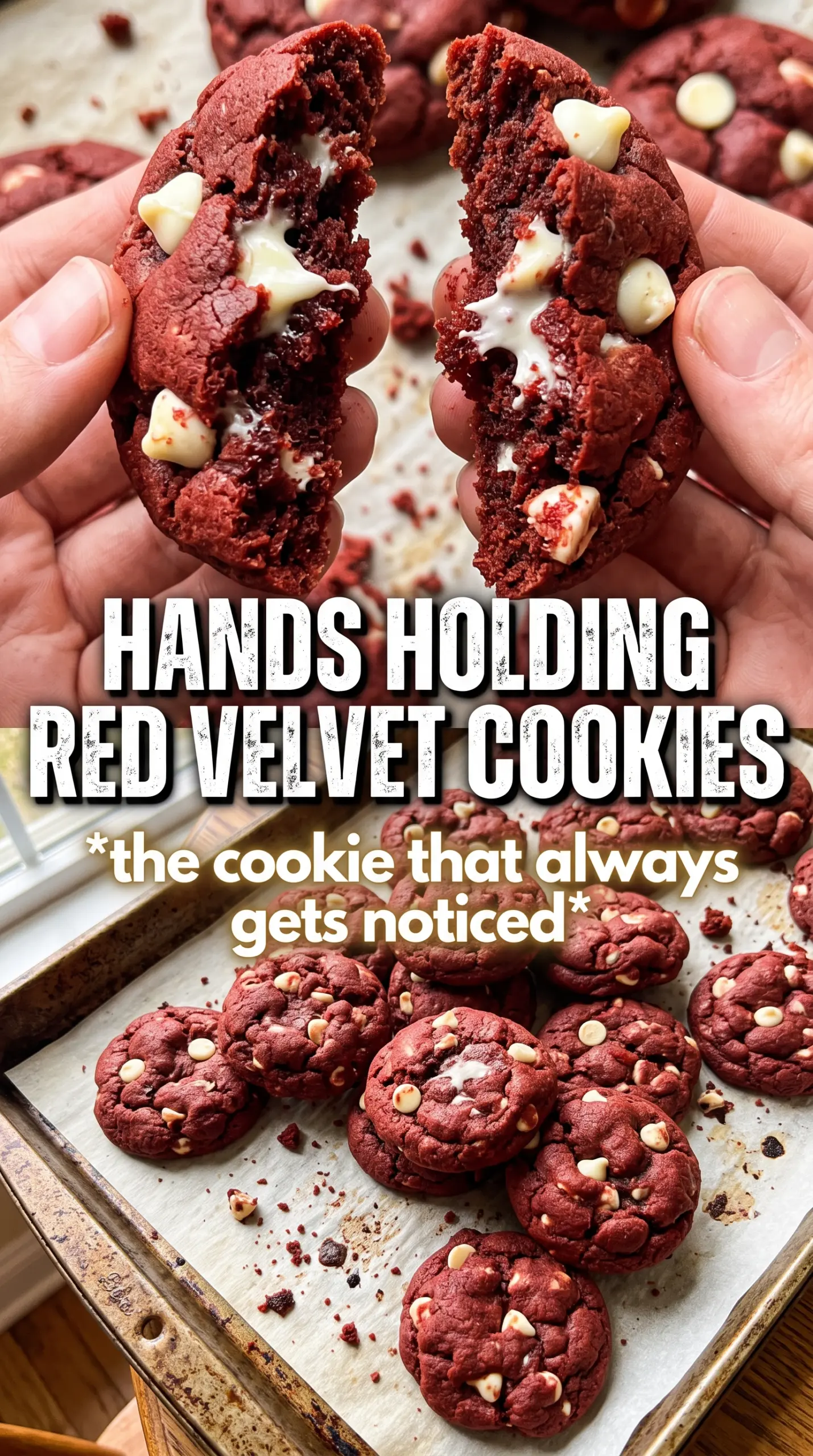 Red velvet cookies soft filled dramatic
