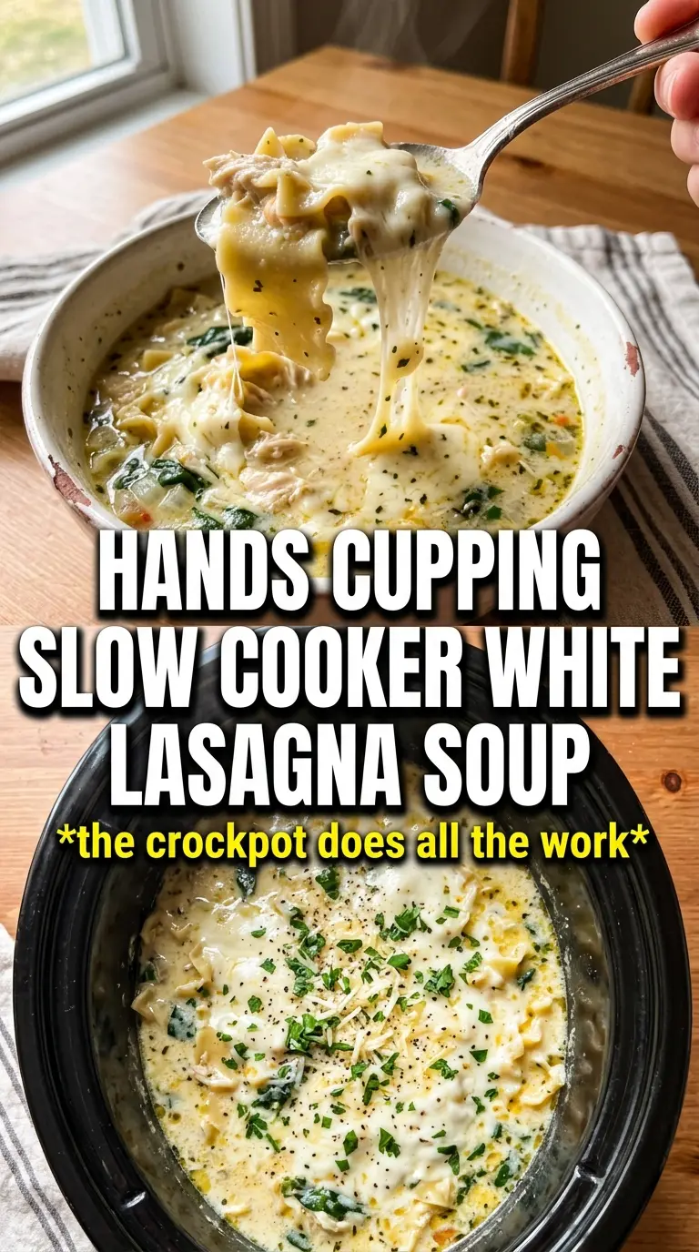Slow Cooker White Lasagna Soup creamy chicken spinach
